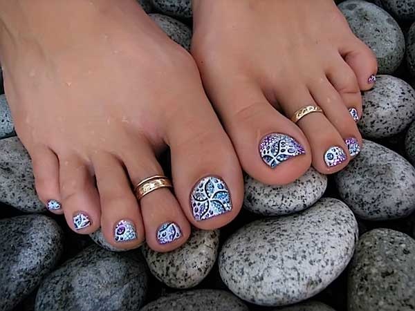 Idee originali per nail art piedi primavera estate 2015
