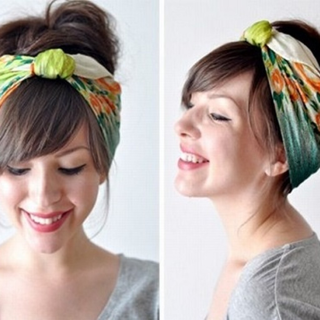 Come indossare un foulard in testa capelli corti