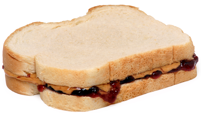 burro arachidi sandwich marmellata