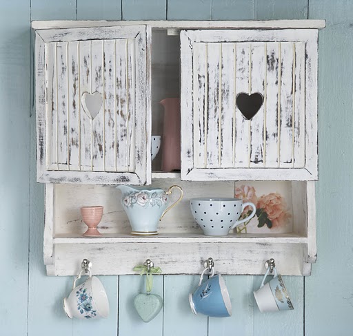 vintage shabby chic whitewashed heart cupboard 685 p