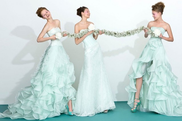 Modelli abiti colorati sposa primavera 2016