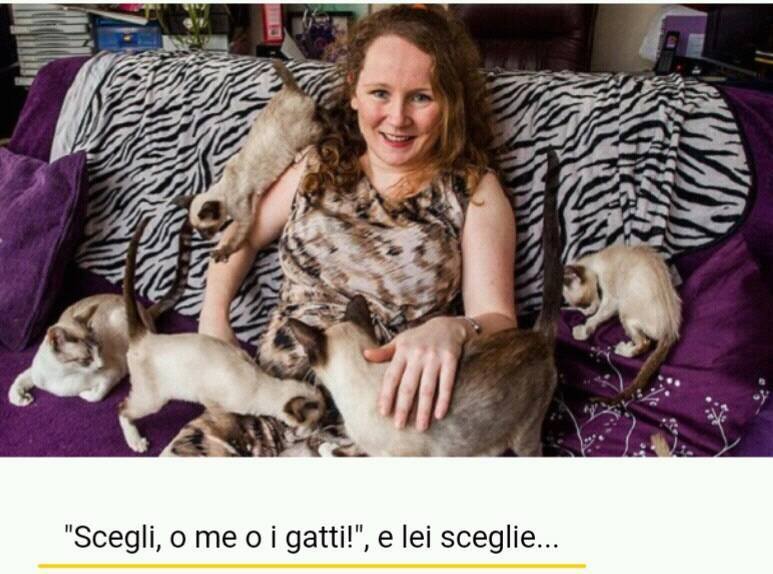 ragazza con i gatti