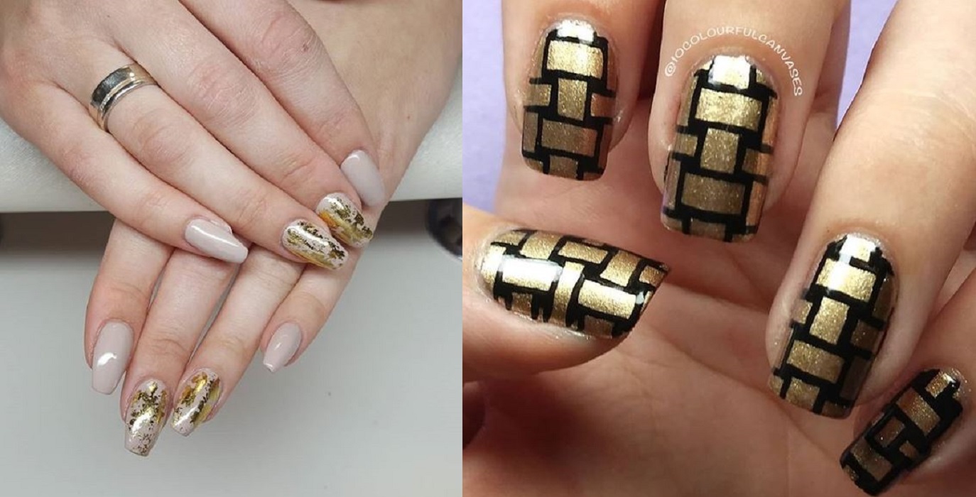 nail art gold