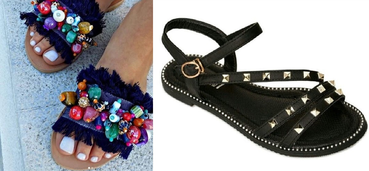 Sandali colorati e borchiati