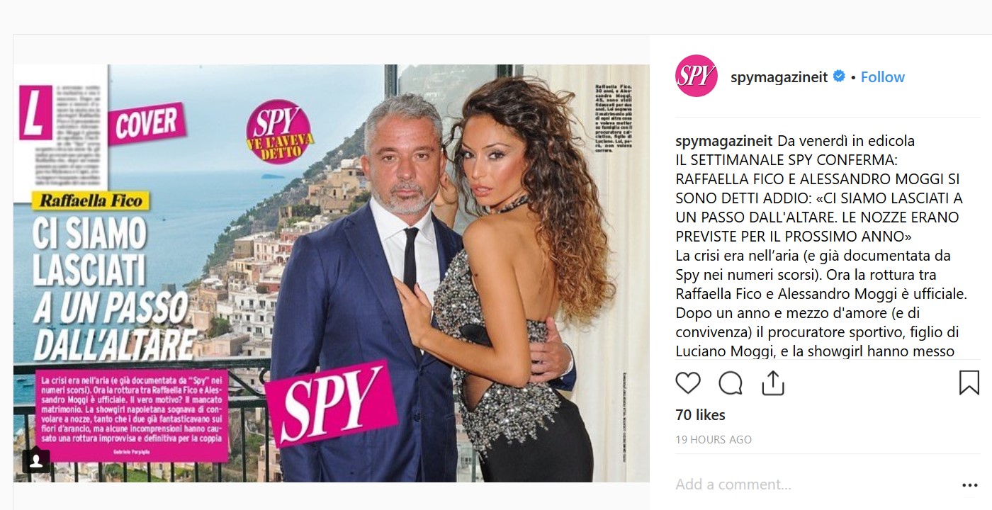 Raffaella Fico Storia D Amore Finita Con Alessandro Moggi