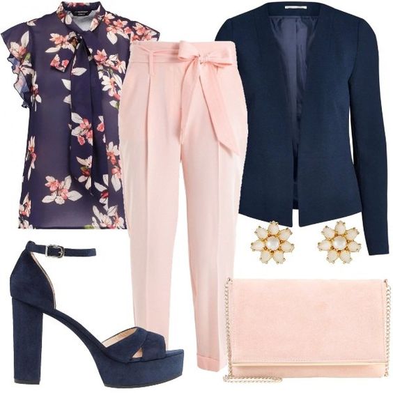 look battesimo rosa blu