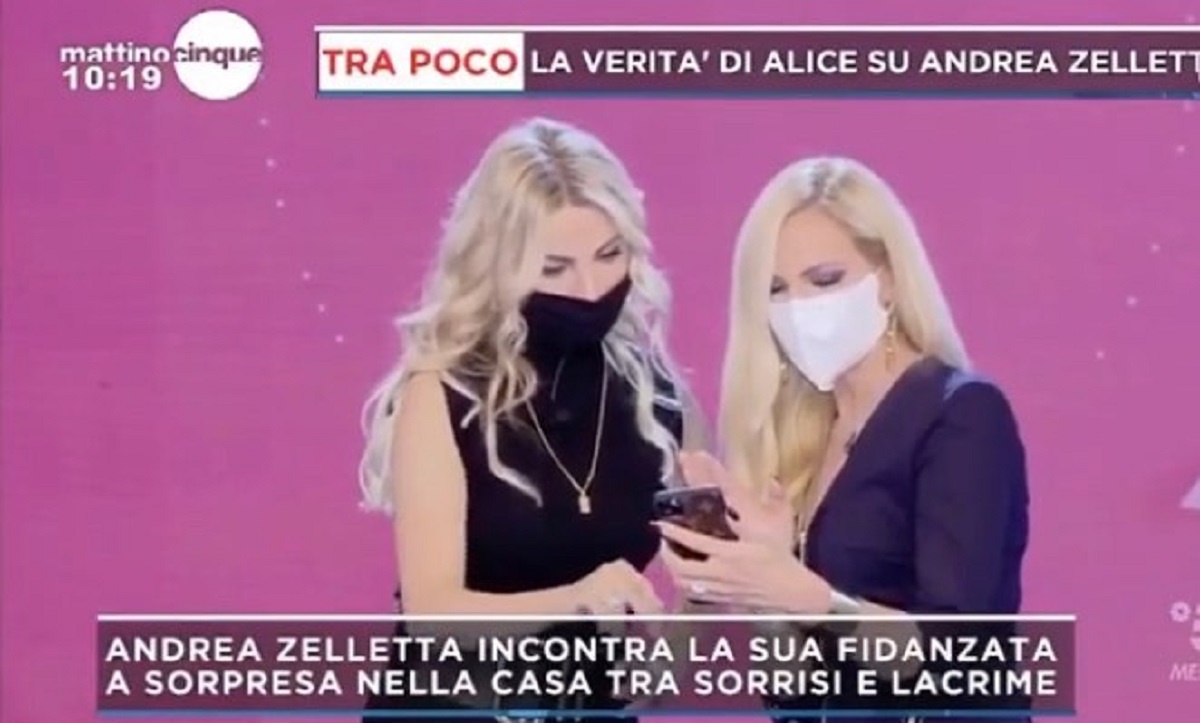 mattino 5 alice fabbrica messaggi zelletta
