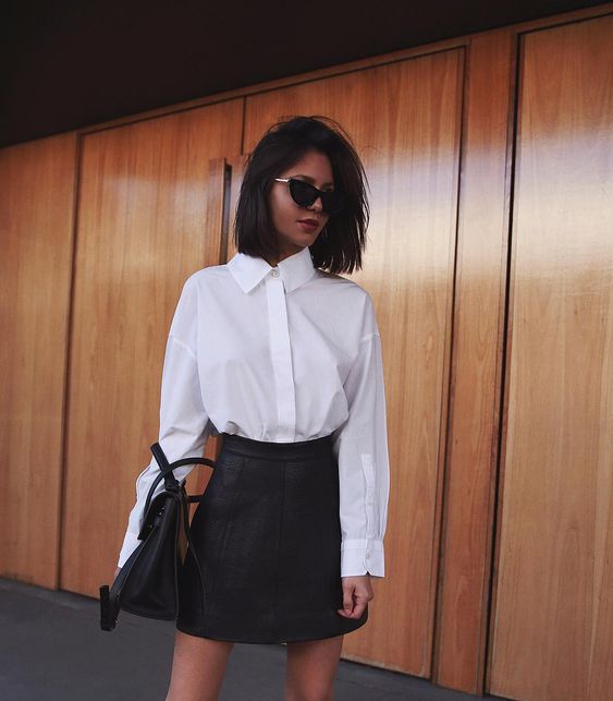 come indossare le gonne di pelle in primavera