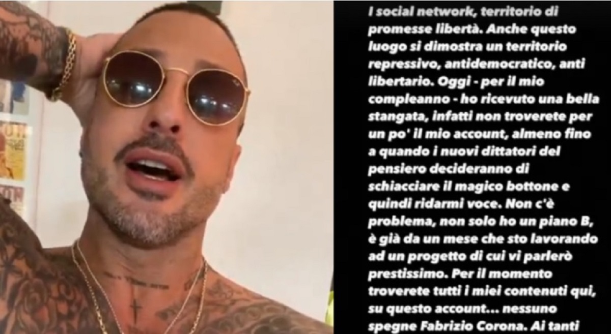 Fabrizio Corona torna su Instagram