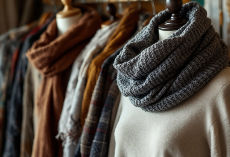 Modella in granny style con outfit elegante per l'inverno