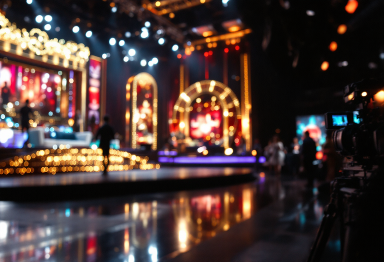 Bianca Guaccero in un momento di riflessione sul palco