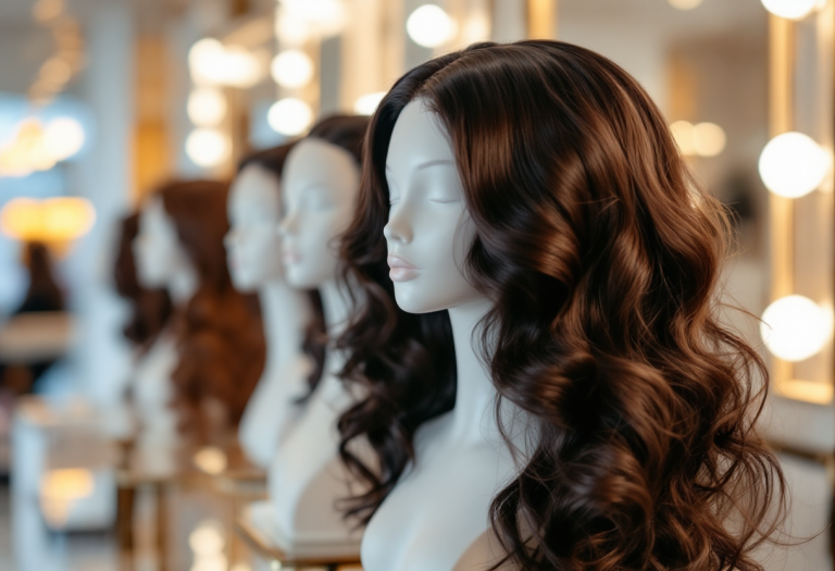 Donna che riceve complimenti per la sua parrucca elegante