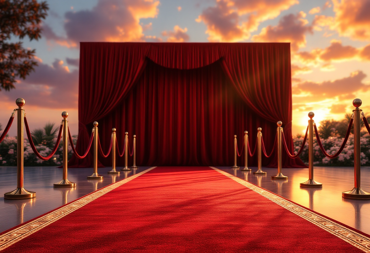 Alessia Marcuzzi in un elegante outfit durante il suo show