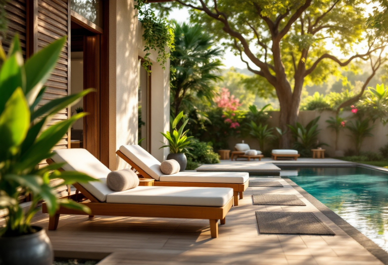 Vista delle terme di Sardara con acque termali e natura