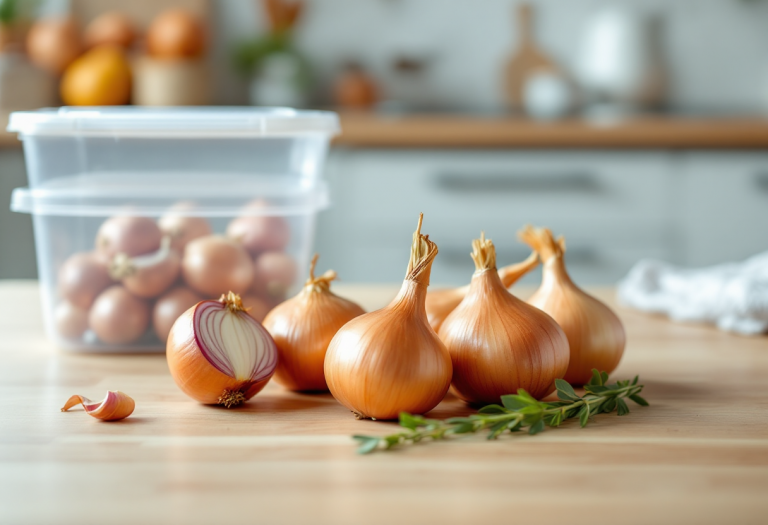 Cipolla congelata pronta per essere utilizzata