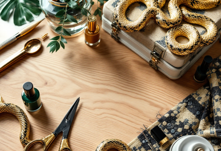 Manicure elegante ispirata al serpente per il nuovo anno lunare