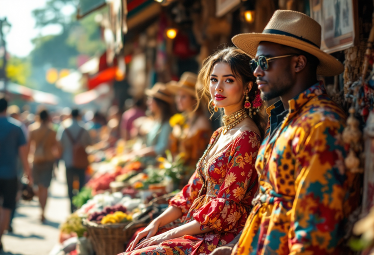 Coppia in coordinato con outfit alla moda del 2025