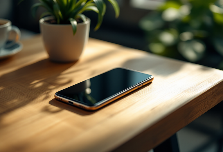 Persona che riflette sul proprio uso dello smartphone