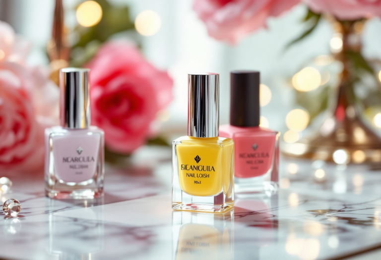 Unghie con smalto giallo burroso alla moda