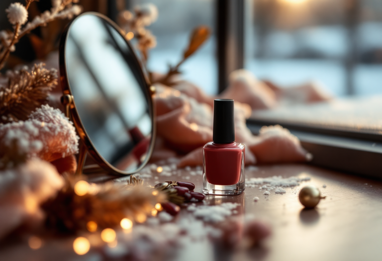 Unghie a mandorla di colore bordeaux eleganti per l'inverno