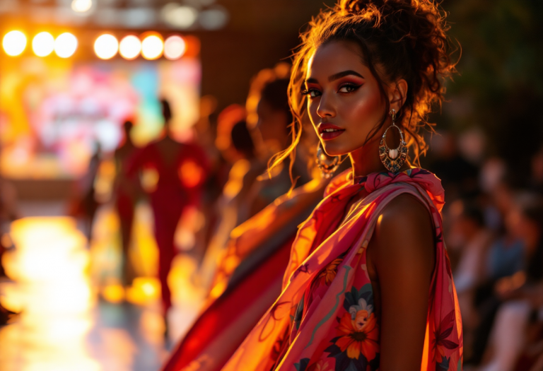 Modello che indossa abiti audaci di Willy Chavarria