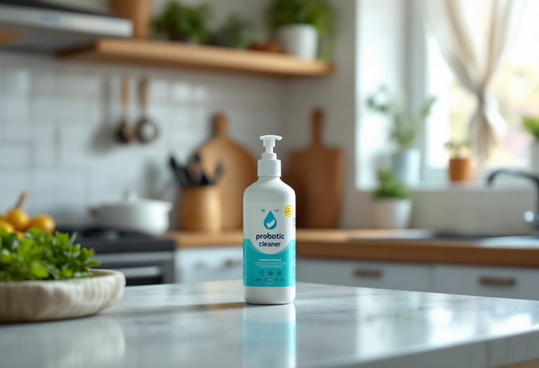 Detergenti probiotici in bottiglie ecologiche per la pulizia