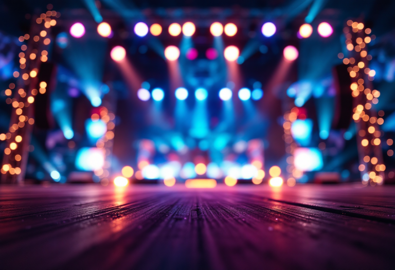 Kekko dei Modà durante la sua esibizione a Sanremo