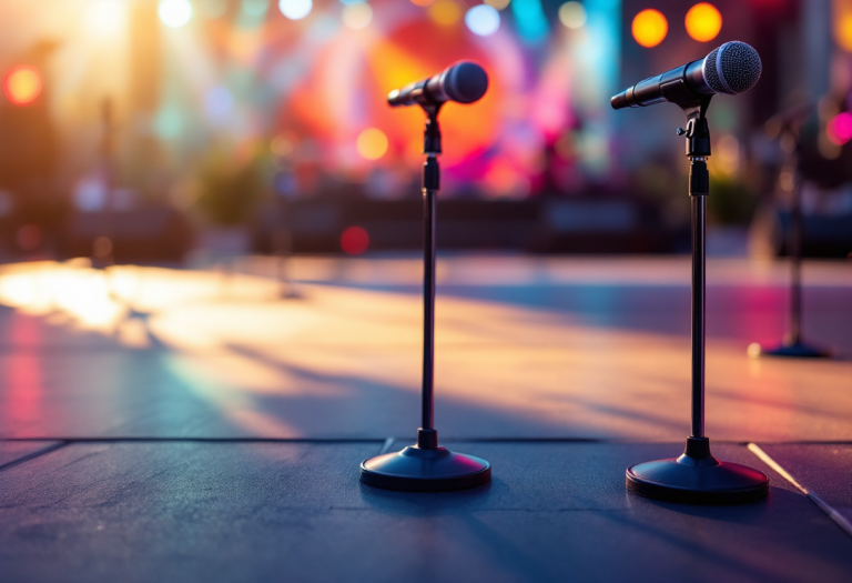 Kekko dei Modà durante la sua esibizione a Sanremo