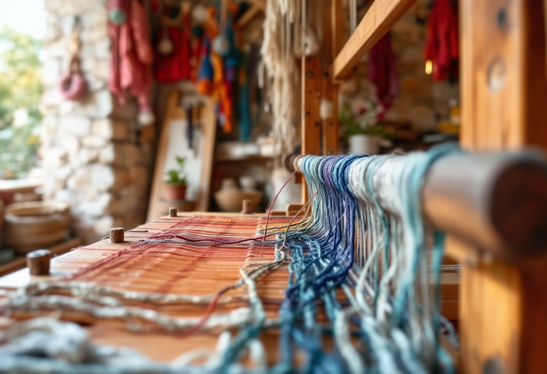 Opera tessile di Matilde Coco che fonde tradizione e modernità