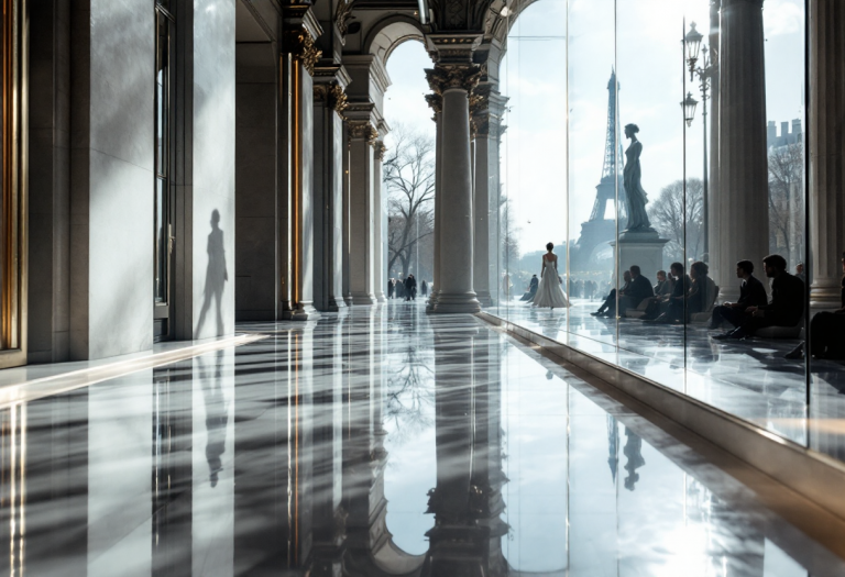 Modelli di haute couture in passerella a Parigi