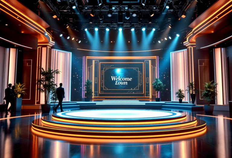 Amadeus durante il Serale di Amici di Maria De Filippi