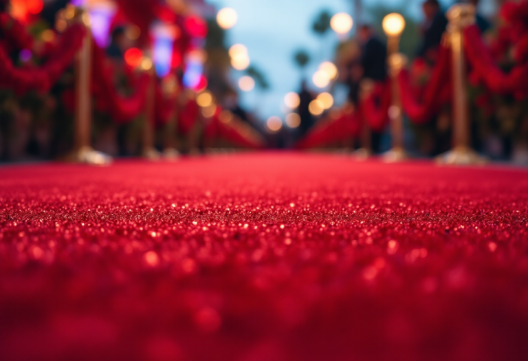 Bianca Balti in abito elegante al red carpet di Los Angeles