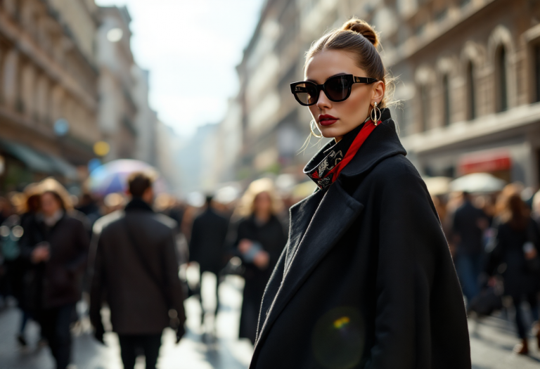 Giulia De Lellis e Tony Effe durante la Milano Fashion Week