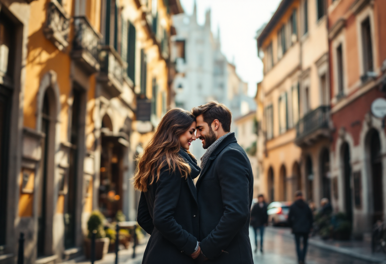 Antonella Fiordelisi e Giulio Fratini in un momento romantico