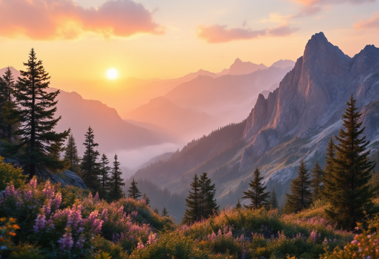Coppia felice durante un matrimonio in montagna