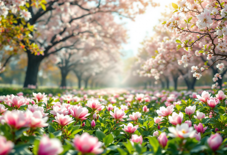 Giardini fioriti a Milano durante la primavera