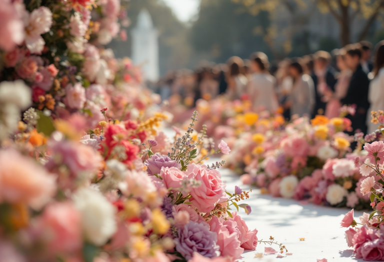 Sfilata di moda a Parigi 2025 con abiti eleganti