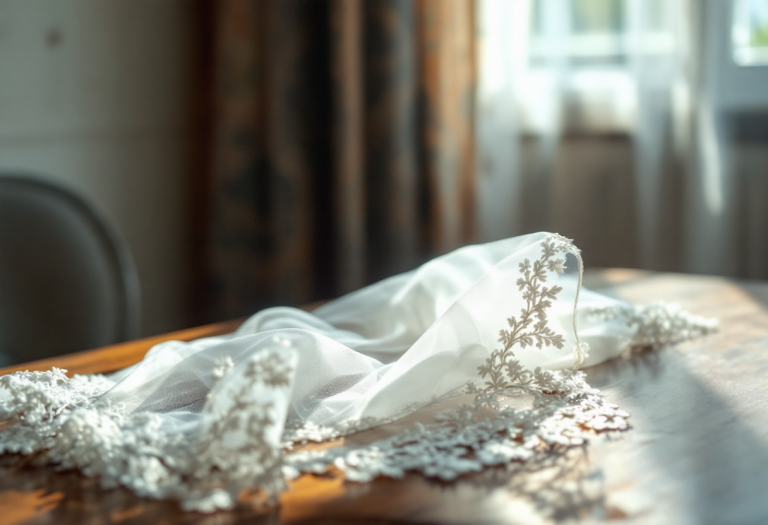 Velo da sposa elegante con dettagli moderni