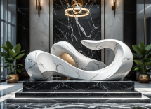 Installazione in marmo di Budri alla Milano Design Week 2025