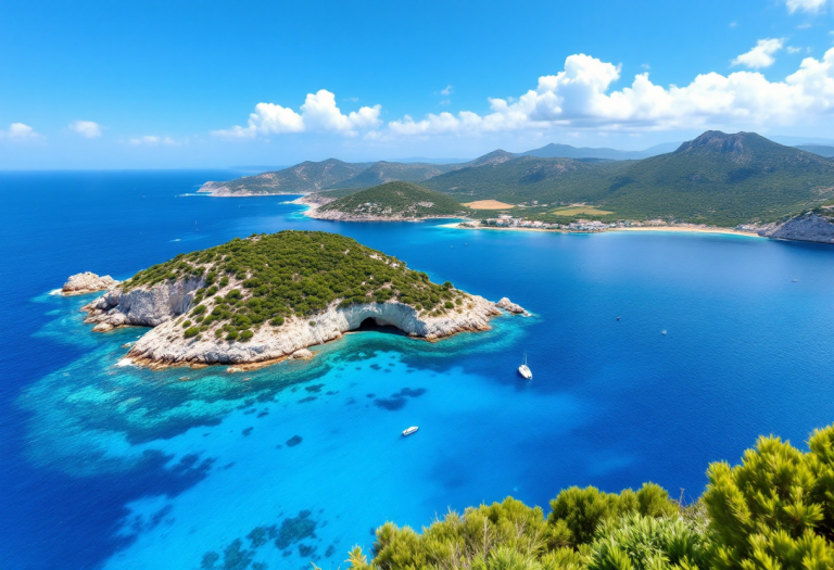 Cecilia Capriotti in abito da sposa a Panarea