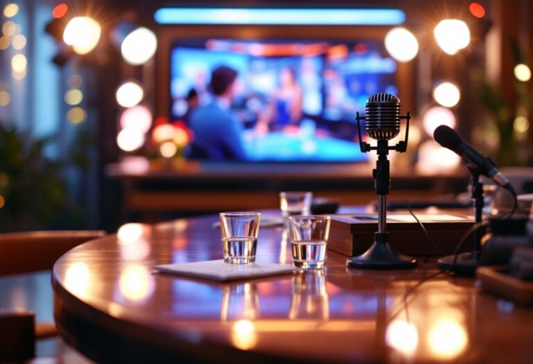 Emma Marrone e Stefano De Martino durante un siparietto in tv