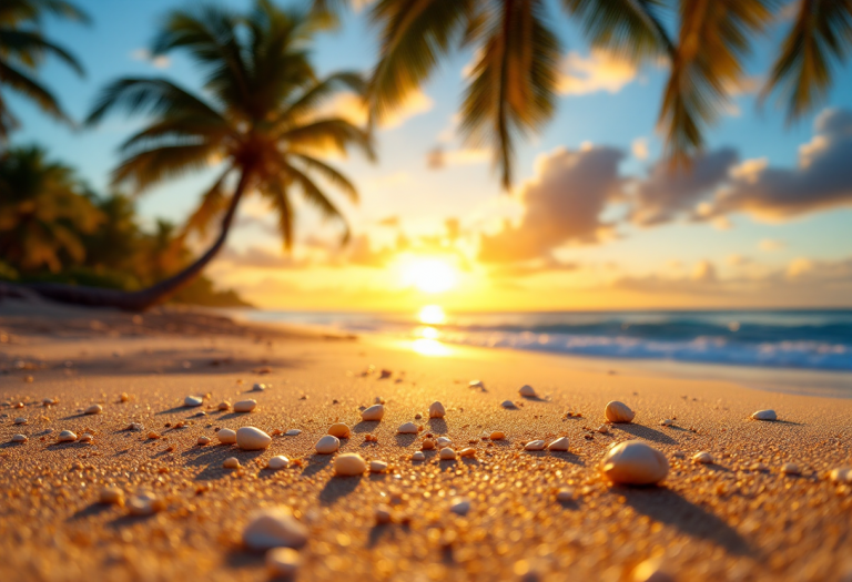 Fabrizio Corona e Sara Barbieri in una spiaggia tropicale