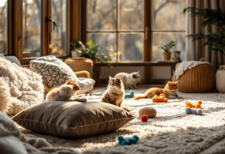 Immagine di gatti rari e costosi in un ambiente elegante
