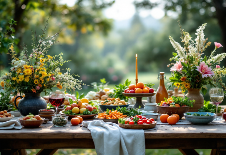 Matrimonio vegano con decorazioni eco-friendly e fiori