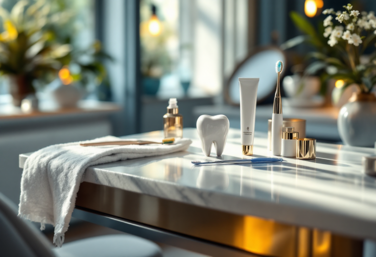 Persona sorridente che mostra denti bianchi e sani