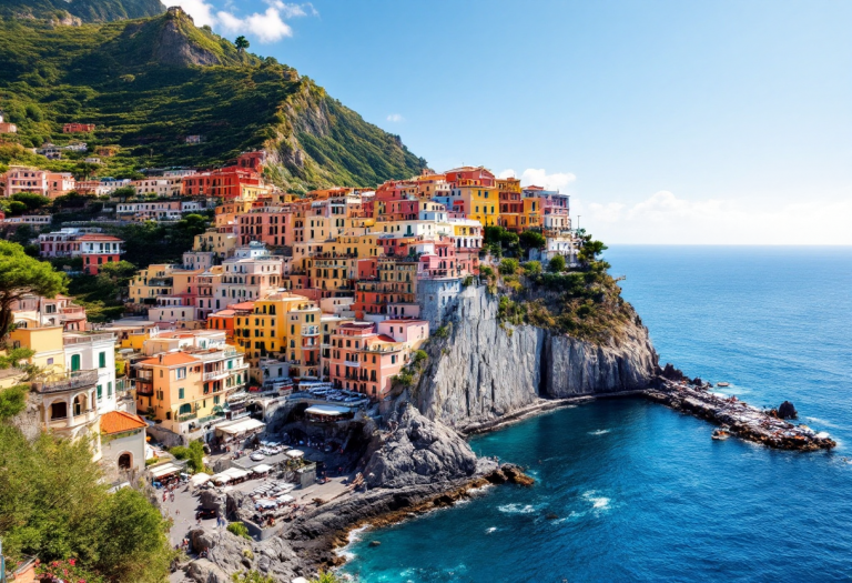 Stefano De Martino in una splendida vista di Positano