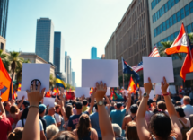 le manifestazioni di los angeles un grido per i diritti civili nel 2025 1749702369