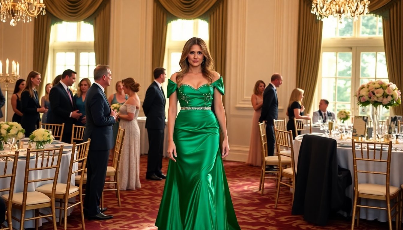 Melania Trump sfoggia un elegante abito verde smeraldo alla cena per il principe saudita Melania Trump sfoggia un elegante abito verde smeraldo alla cena per il principe saudita