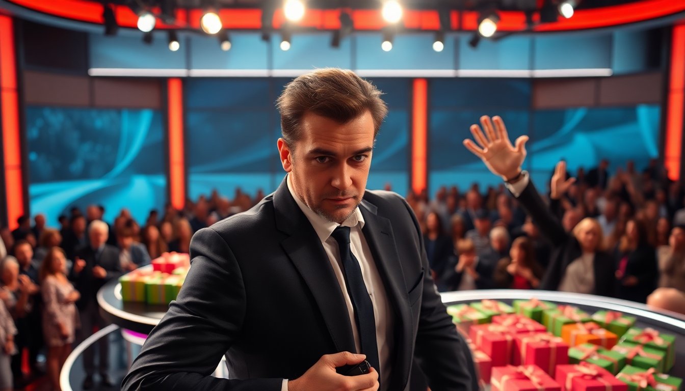 Stefano De Martino cerca di superare Gerry Scotti nel game show Affari Tuoi