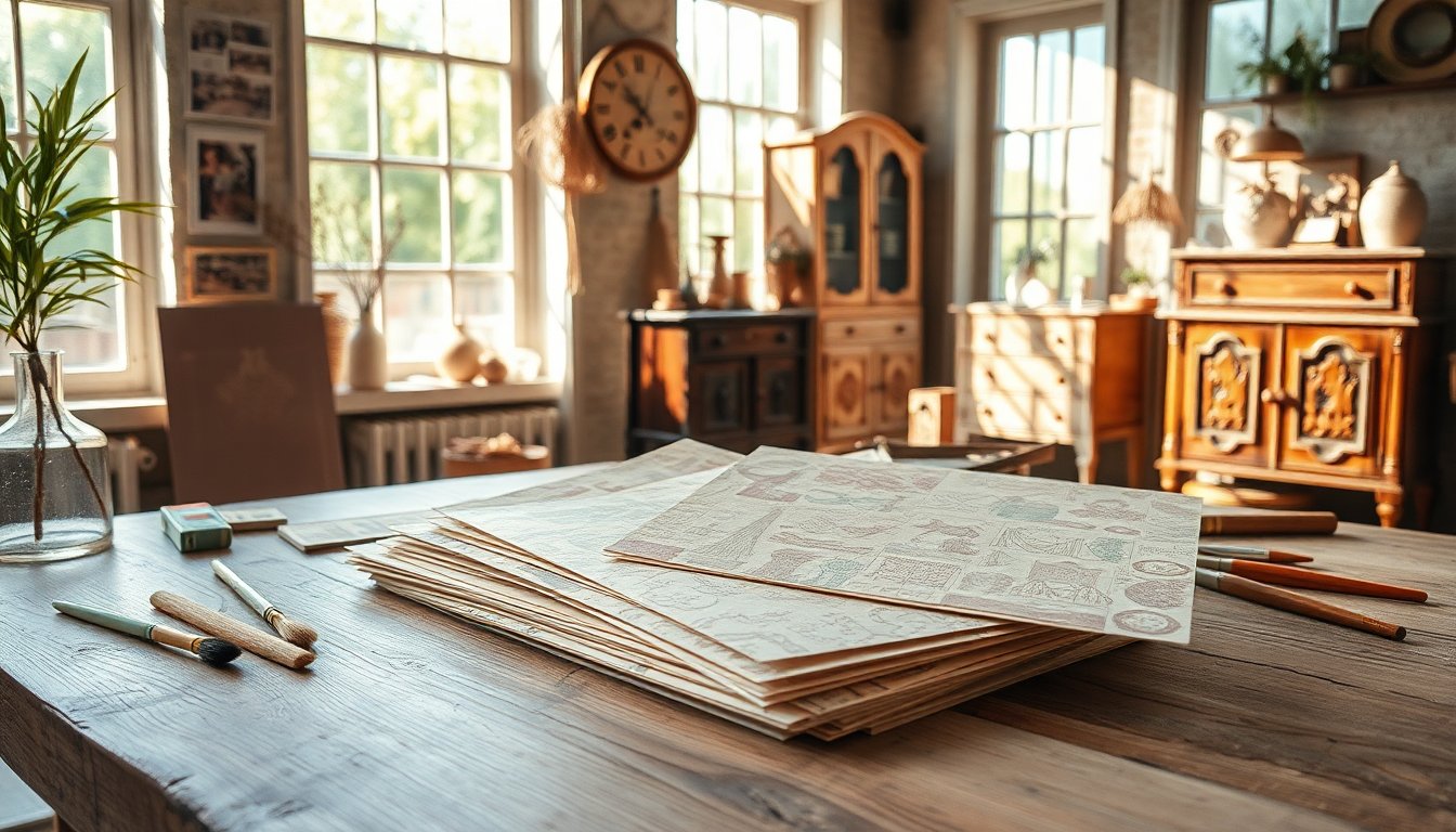 Carta da découpage in fibre naturali per decorazioni creative e sostenibili